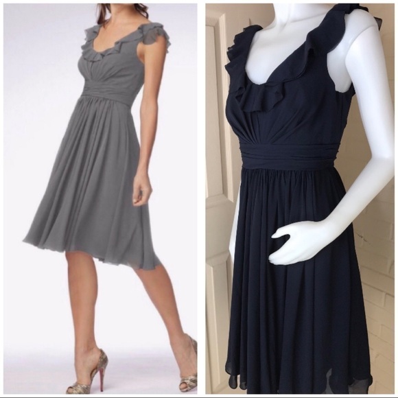 Wtoo by Watters Navy Ruffled Dress - Picture 1 of 7